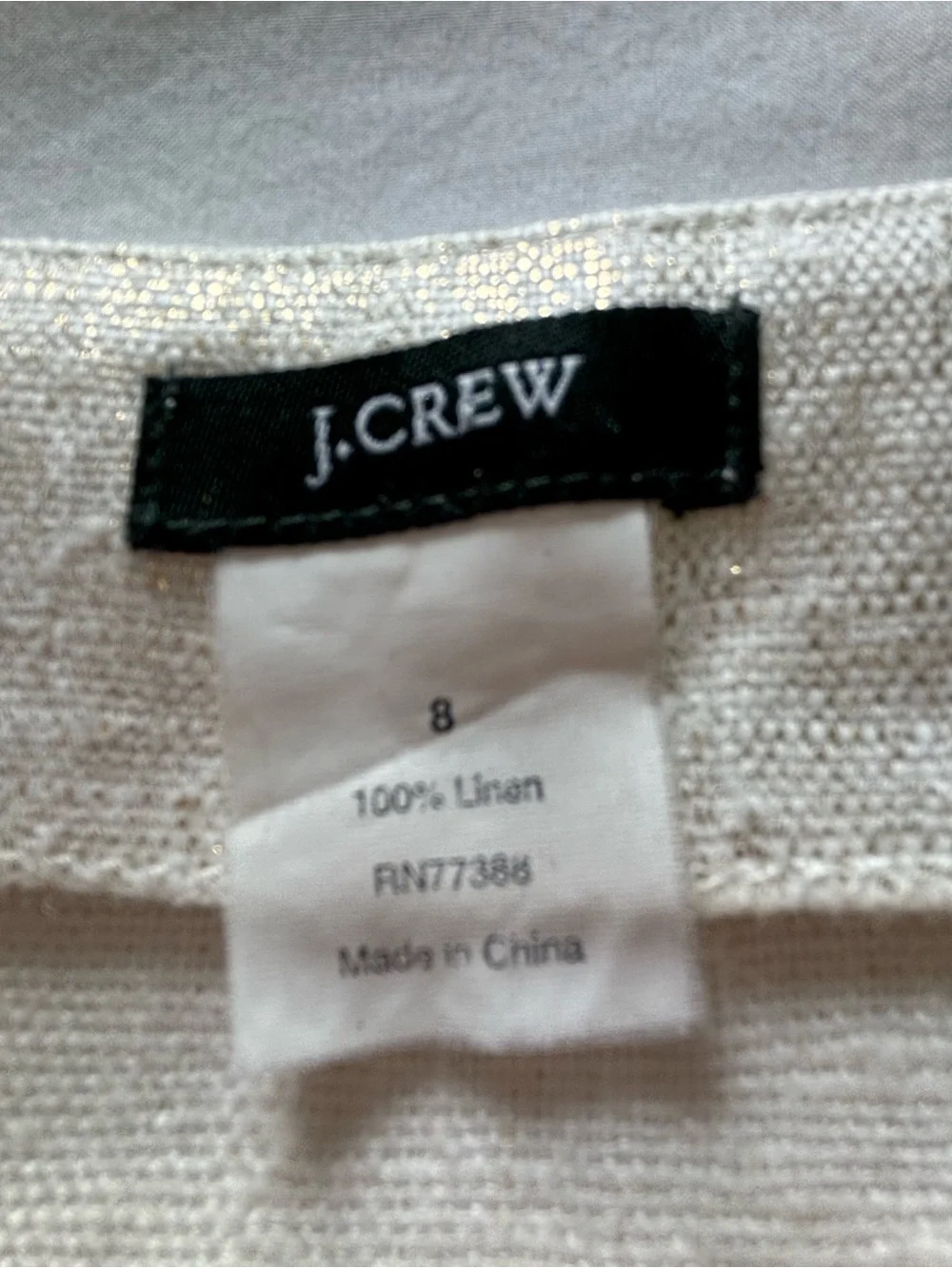 EUC! J.Crew Metallic Linen Top With Pockets